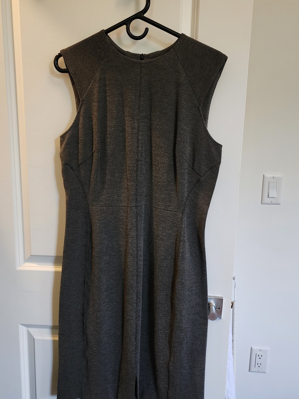 MM. Lafleur Katie Sleeveless Charcoal Gray Midi Sheath Dress